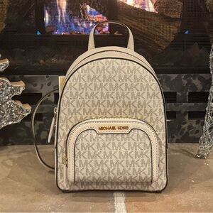 Michael Kors Cream Logo Backpack